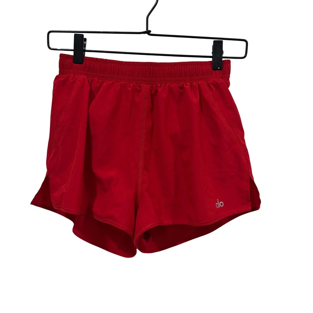 Alo Yoga Ambience Shorts Red W6230R Women XS Athletic Running Workout